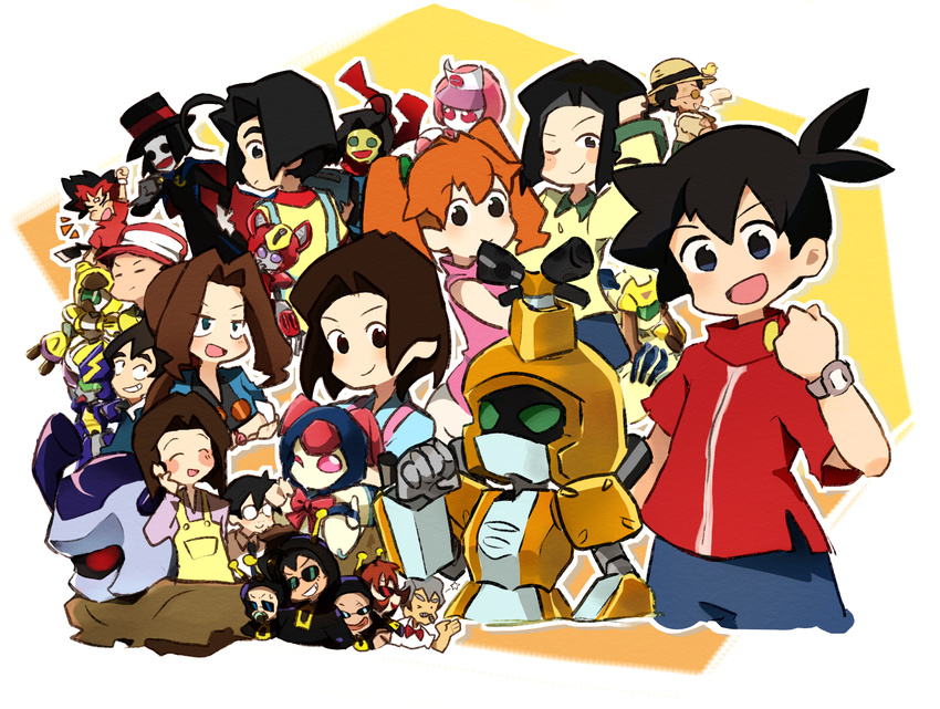 amazake_arika junmai_karin kikuhime medarot metabee multiple_boys multiple_girls robot tagme tenryou_ikki the_screws