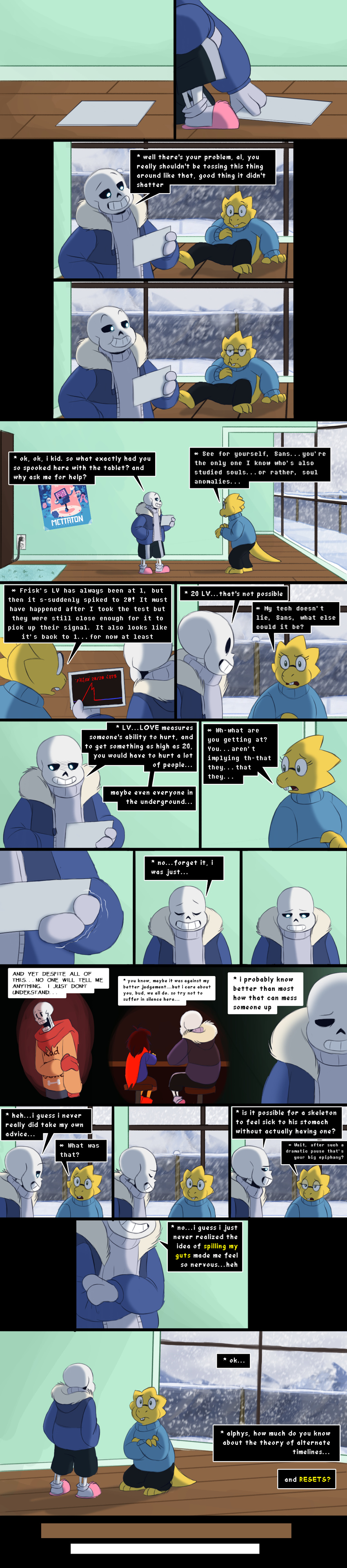 alphys animated_skeleton bone comic dialogue english_text human lizard mammal papyrus_(undertale) protagonist_(undertale) reptile sans_(undertale) scalie skeleton tc-96 text undead undertale video_games