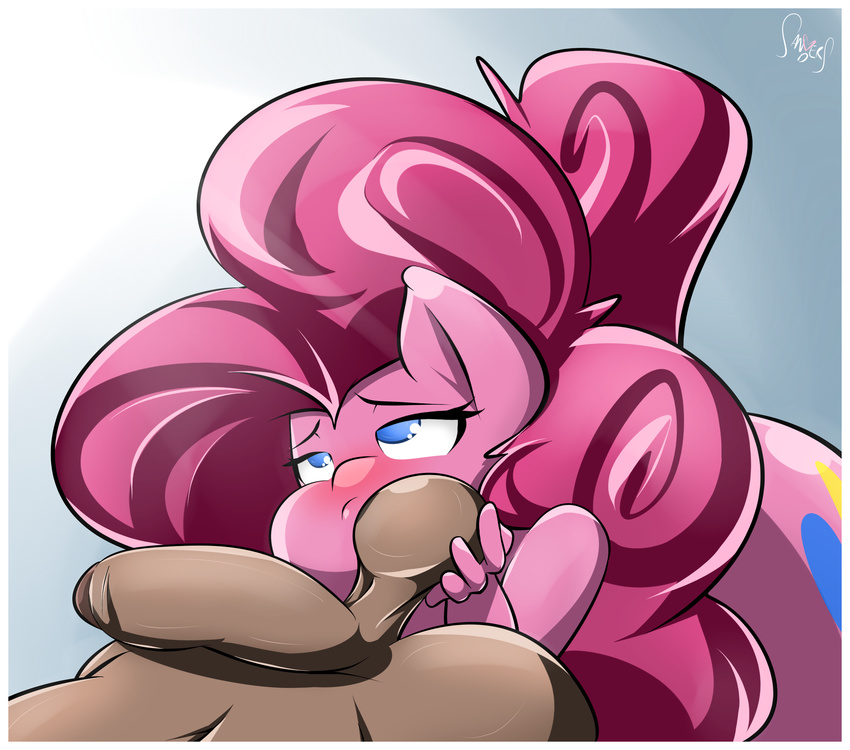 2017 ball_suck balls blush border cutie_mark duo faceless_male female friendship_is_magic hair hi_res long_hair male male/female mammal my_little_pony nude oral penis pinkie_pie_(mlp) sanders sex solo_focus sucking white_border