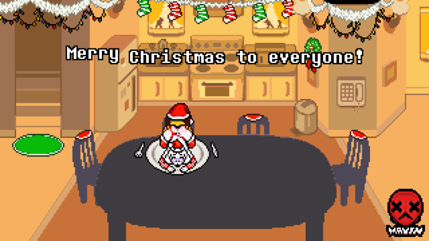 16:9 anal animated anthro anus butt christmas christmas_clothing christmas_decorations christmas_ornament christmas_outfit clothing cunnilingus deltarune digital_media_(artwork) dinner doggy_style_position doggystyle female from_behind_position furniture furry_female hi_res holidays human human_on_anthro incest_(lore) interspecies kris_(deltarune) loop mammal mature_female mayin mother_(lore) oral oral_penetration overweight parent_(lore) penetration pixel pixel_(artwork) pixel_animation pixelated rimming sex short_playtime son_(lore) sprite table table_sex tagme toriel undertale undertale_(series) vaginal widescreen