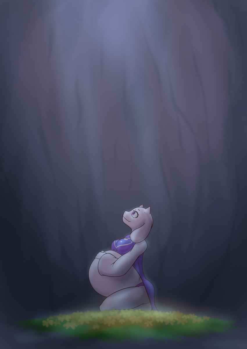 absurd_res anthro anthro_female belly big_belly darlondemonic female hi_res humanoid hyper hyper_belly hyper_pregnancy hyper_pregnant monster pregnant solo toriel undertale undertale_(series)