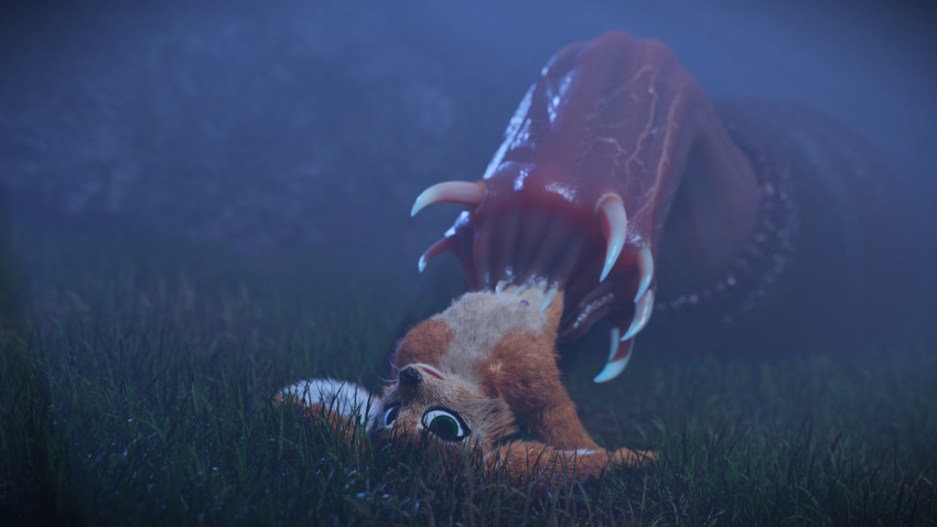 16:9 anthro blender_(software) blender_cycles canid canine carnictis cryptocrisis duo female female/female fennec_fox feral forced fox hi_res male male/female mammal predator/prey true_fox unwilling_prey vore widescreen worm