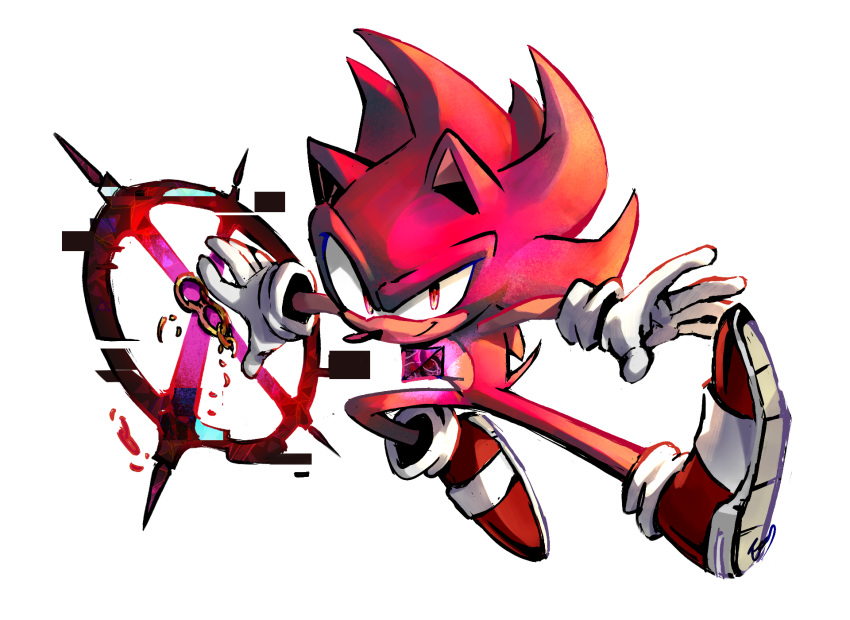 anthro clothing ebetto eulipotyphlan footwear fur gem gloves handwear hedgehog hi_res humanoid male mammal narrow_hips phantom_ruby pose red_body red_eyes red_fur red_quills ruby_sonic sega shoes simple_background solo sonic_the_hedgehog sonic_the_hedgehog_(series) thin_calves thin_legs thin_thighs white_background