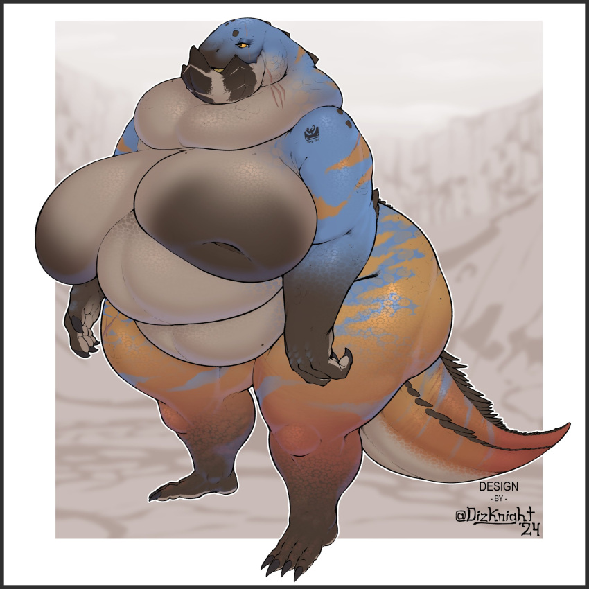 anthro areola belly big_areola big_belly big_breasts big_butt breasts butt capcom dizzyknight dodogama fanged_wyvern female hi_res huge_areola huge_belly huge_breasts huge_butt huge_hips huge_thighs inverted_nipples monster_hunter nipples nude overweight overweight_anthro overweight_female sagging_breasts scalie solo spikes spikes_(anatomy) thick_thighs wide_hips