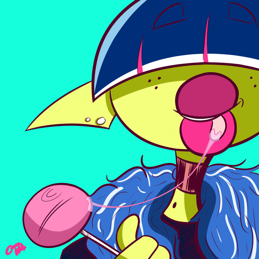 alien big_lips candy drooling female food freckles lips lollipop not_furry ota_(artist) saliva solo