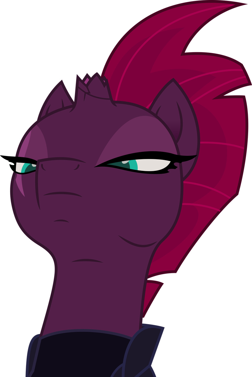 2017 absurd_res alpha_channel blue_eyes broken_horn dashiesparkle equine eye_scar female hi_res horn mammal my_little_pony my_little_pony_the_movie portrait reaction_image scar solo tempest_shadow_(mlp) unicorn vector