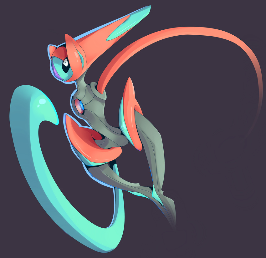 2014 absurd_res action_pose black_body deoxys deoxys_(speed_form) digital_drawing_(artwork) digital_media_(artwork) hi_res legendary_pok&eacute;mon nintendo pok&eacute;mon pok&eacute;mon_(species) pose purple_background red_body simple_background solo stickaroo tentacles video_games
