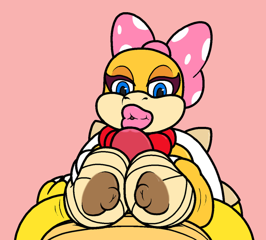 2017 anthro big_breasts bowser breasts cum digital_media_(artwork) dsl duo erection female huge_breasts huge_lips humanoid_penis kiss_mark koopa koopaling lips lipstick makeup male male/female mario_bros mr.under nintendo nipples nude penis scalie sex simple_background smile spikes titfuck video_games wendy_o_koopa