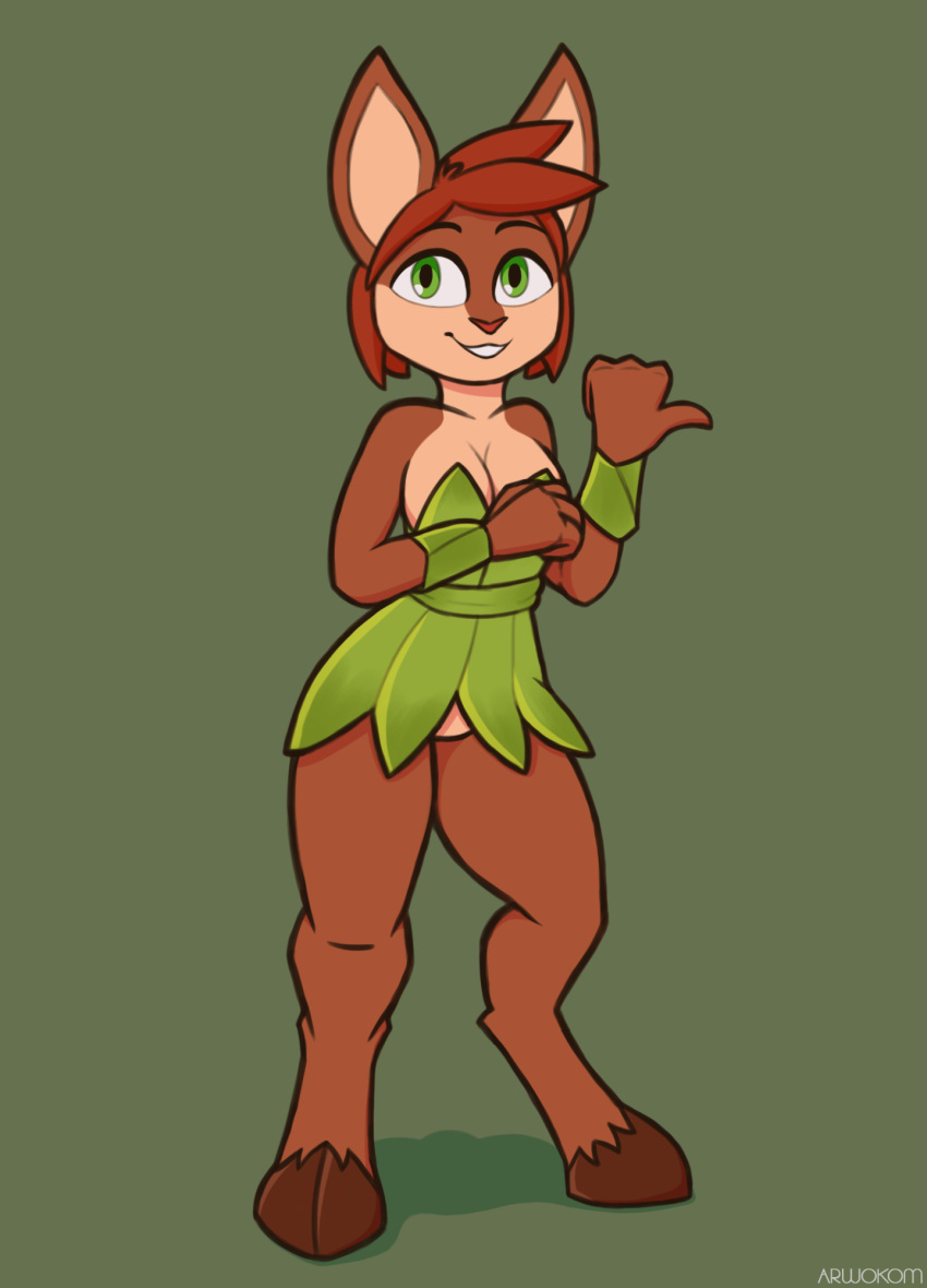 2019 anthro arwokom breasts clothed clothing elora faun female leafs mammal smile solo spyro_the_dragon standing teeth thick_thighs video_games welcoming