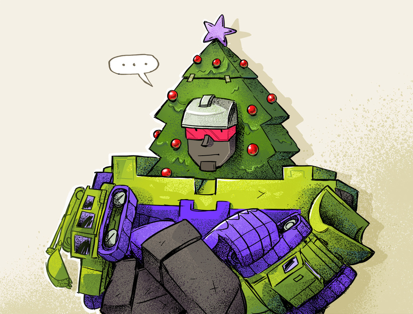 ... 2017 alien annoyed christmas christmas_tree crossed_arms cybertronian decepticon devastator dialogue digital_media_(artwork) english_text frown holidays humanoid living_machine machine male not_furry red_ball red_eyes robot simple_background solo speech_bubble standing star text transformers tree utility-cavities