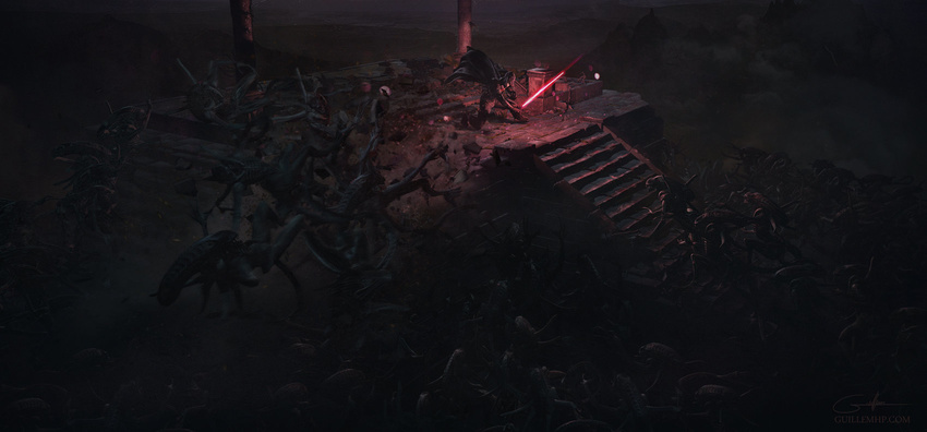 aliens crossover darth_morgul guillem_h_pongiluppi lightsaber realistic sith sith_vs_aliens star_wars xenomorph