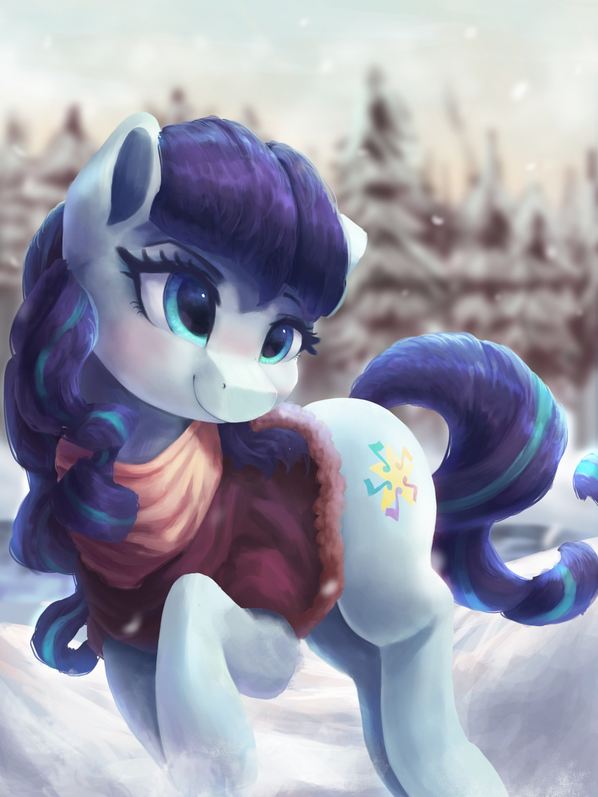 2017 absurd_res clothing coloratura_(mlp) cutie_mark earth_pony equine female feral friendship_is_magic hair hi_res horse long_hair mammal multicolored_hair my_little_pony outside pony smile solo vanillaghosties