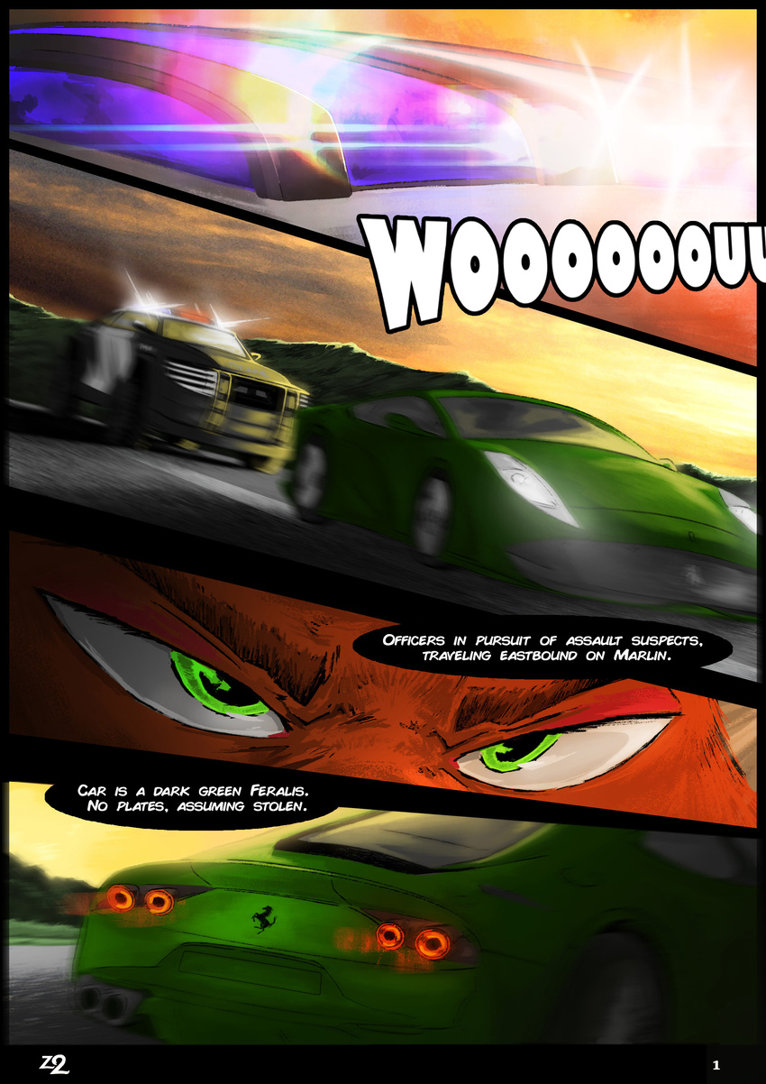 2017 anthro canine car comic dialogue disney driving english_text fox inside_car male mammal motion_blur nick_wilde police_car solo sound_effects text thewyvernsweaver unseen_character vehicle zootopia