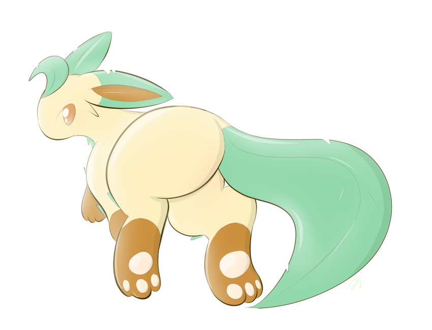 butt canine delta-eon eeveelution leafeon mammal nintendo pok&eacute;mon pok&eacute;mon_(species) solo video_games