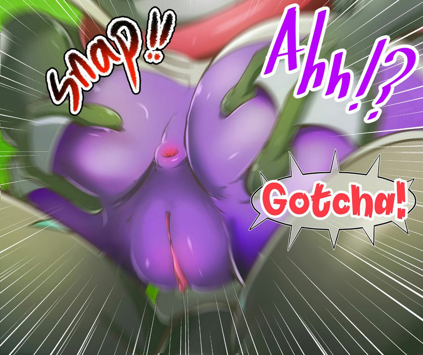 1boy 1girl alternate_color anus ass ass_grab blurry clitoris close-up emphasis_lines english from_behind furry girl_on_top green_background greninja huge_ass kicktyan long_tongue mienshao no_humans pokemon pokemon_(creature) pokemon_bw pokemon_xy pussy shiny_pokemon simple_background speech_bubble spread_ass spread_legs tail talking text tongue uncensored