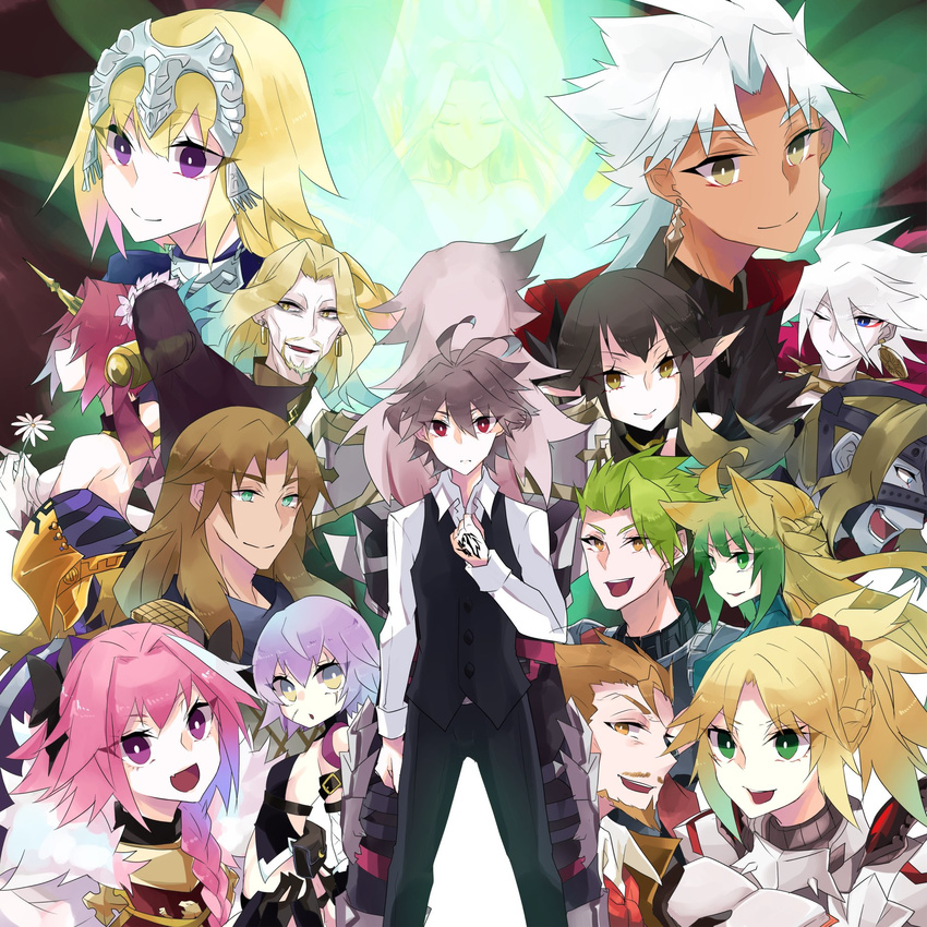 1:1_aspect_ratio 4girls 6+boys ahoge animal_ears archer_of_black archer_of_red assassin_of_red astolfo_(fate) beard berserker_of_black berserker_of_red black black_hair blonde_hair blue_eyes blush braid caster_of_black caster_of_red dark_skin facial_hair fate_(series) female hair_ornament headpiece high_resolution jack_the_ripper_(fate/apocrypha) jeanne_d'arc_(fate) jeanne_d'arc_(fate)_(all)fate/apocrypha karna_(fate) kotomine_shirou lancer_of_black lem96rem long-haired_trap long_hair looking_at_viewer male mordred_(fate) multiple_boys multiple_girls nekomimi open_mouth pink_hair pointy_ears ponytail rider_of_red saber_of_black scar short_hair sieg_(fate/apocrypha) single_braid smile tied_hair trap very_long_hair weapon white_hair