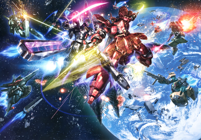 char's_counterattack gundam jegan morishita_naochika nu_gundam sazabi