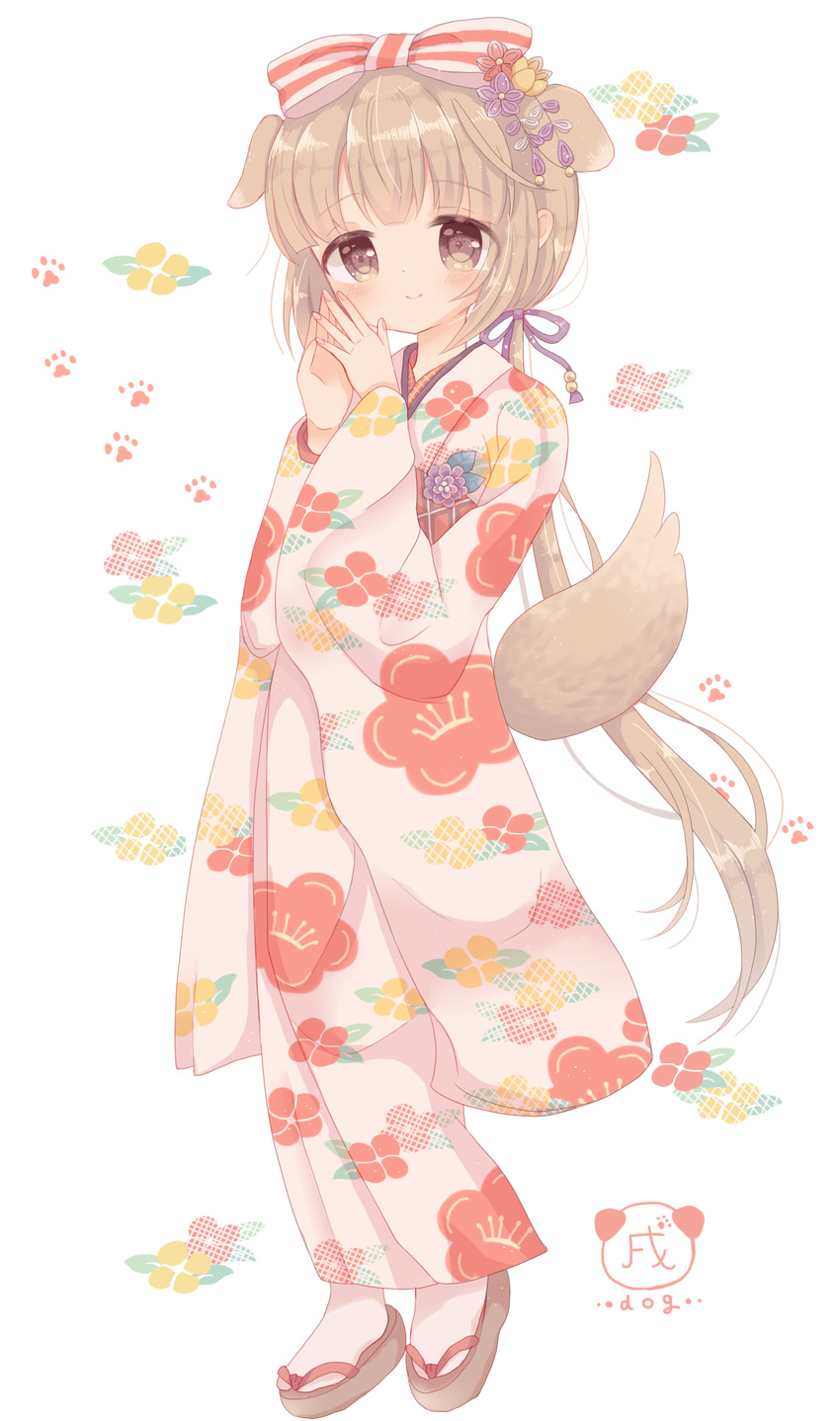 animal_ears kimono roromi tail the_idolm@ster the_idolm@ster_cinderella_girls yorita_yoshino