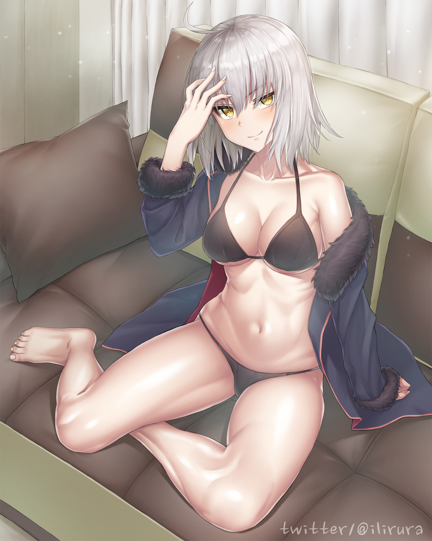 bikini fate/grand_order jeanne_d'arc jeanne_d'arc_(alter)_(fate) open_shirt s-goon swimsuits