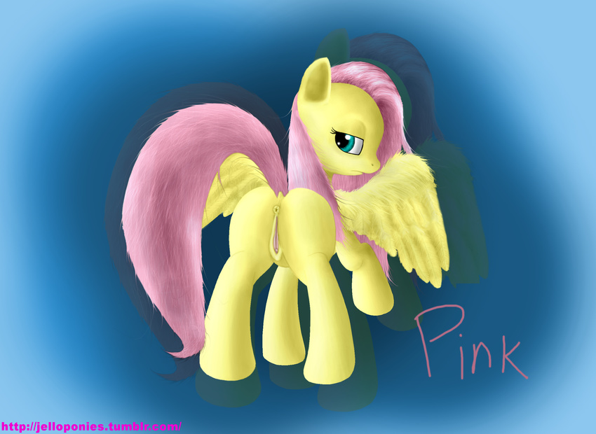animal_genitalia animal_pussy anus butt equine equine_pussy eyelashes female fluttershy_(mlp) friendship_is_magic hi_res hooves jelloponies looking_back mammal my_little_pony pegasus pussy rear_view solo url wings