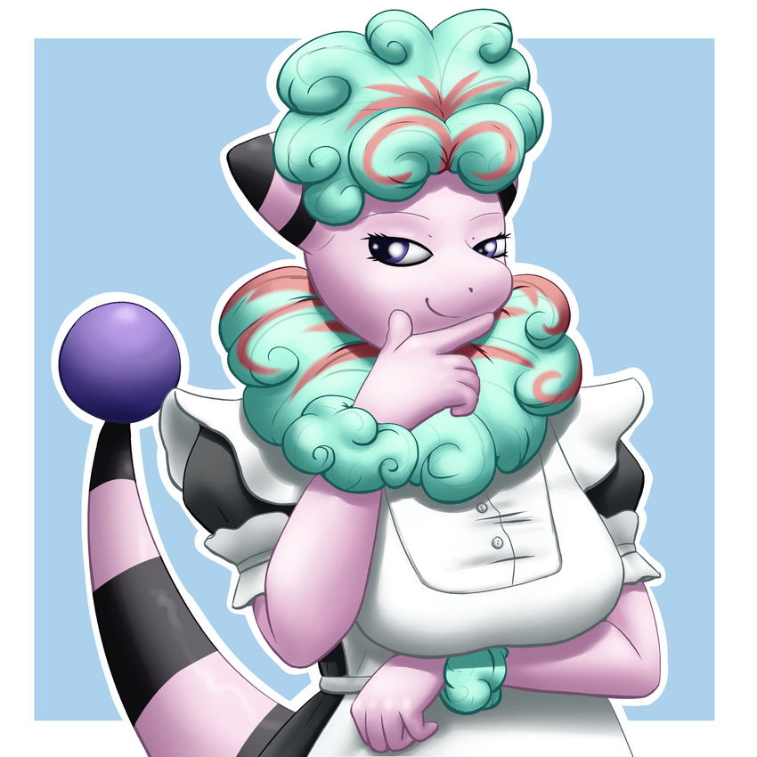 anthro clothing eve_(velociripper) fan_character female flaaffy gefauz maid_uniform nintendo pok&eacute;mon pok&eacute;mon_(species) scheming solo uniform video_games