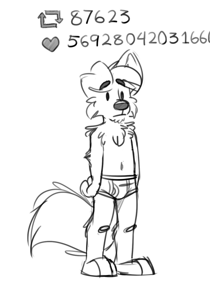 barefoot black_and_white briefs canine clothed clothing dog mammal monochrome the_truth thesepantsdontfit tinydeerguy underwear
