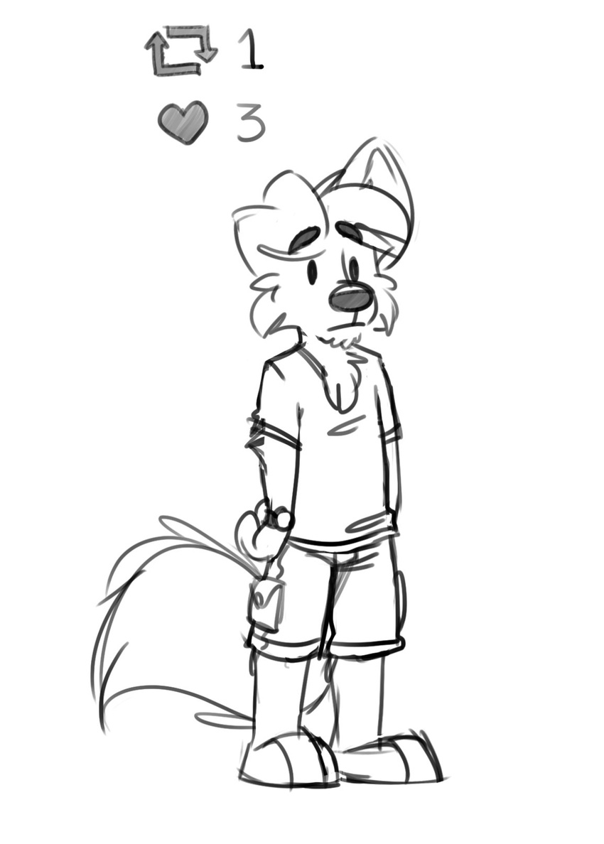 barefoot black_and_white canine clothed clothing dog fully_clothed mammal monochrome pants shirt thesepantsdontfit tinydeerguy