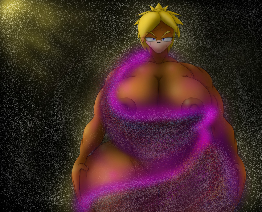 anthro big_breasts big_thighs breasts echidna female general_godzilla giga hair huge_breasts macro mammal monotreme nipples nude short_hair solo star voluptuous