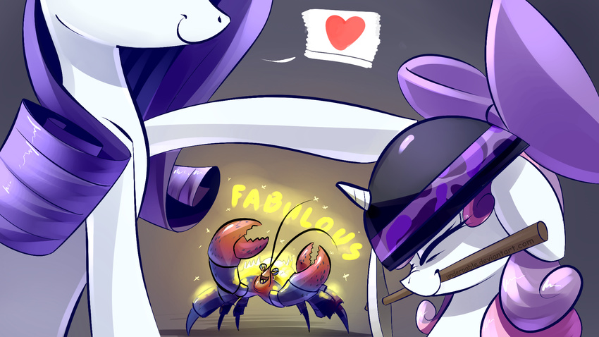 &lt;3 2018 armor arthropod bow crab crustacean female friendship_is_magic giant_enemy_crab helmet marine my_little_pony rarity_(mlp) sweetie_belle_(mlp) underpable