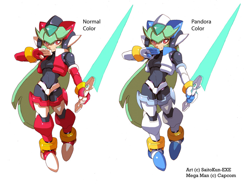 absurdres bodysuit breasts capcom gloves highres long_hair model_zx pandora_(rockman) rockman rockman_zx shoutaro_saito small_breasts smile solo