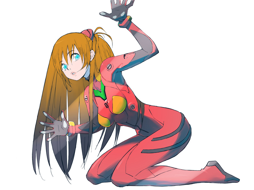 against_glass armpits bad_id bad_pixiv_id bangs blue_eyes bodysuit bracer breasts breasts_apart from_side full_body glass gloves gradient_hair hair_between_eyes hair_over_shoulder hand_up headgear impossible_bodysuit impossible_clothes jpy kneeling leaning_forward lips long_hair looking_at_viewer multicolored_hair neon_genesis_evangelion number orange_hair parted_lips pilot_suit plugsuit simple_background skin_tight small_breasts solo souryuu_asuka_langley turtleneck two_side_up very_long_hair white_background