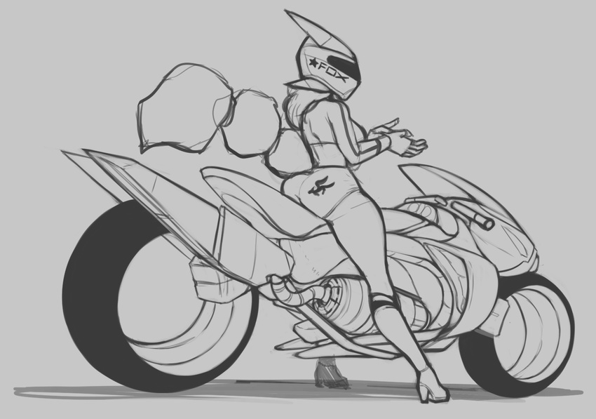 armor big_butt boots breasts butt butt_squish canine clothed clothing conditional_dnp female footwear fox helmet krystal mammal motorcycle nintendo skimpy solo star_fox straddling vehicle video_games xopachi