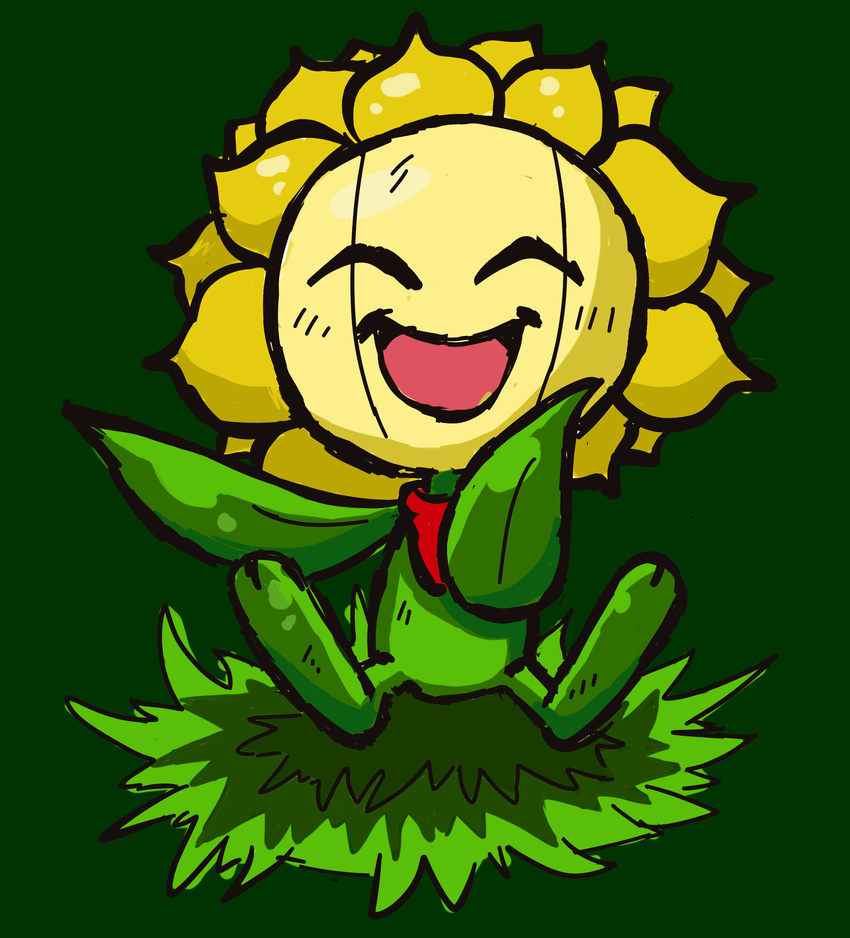 bork flower invalid_tag nintendo plant pok&eacute;mon pok&eacute;mon_(species) simple_background smile solo sunflora video_games