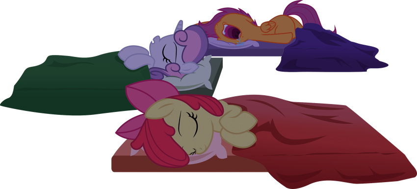 2014 alpha_channel apple_bloom_(mlp) cutie_mark_crusaders_(mlp) drooling earth_pony equine feathered_wings feathers female friendship_is_magic group hair horn horse jadedjynx mammal multicolored_hair my_little_pony pegasus pony purple_hair red_hair saliva scootaloo_(mlp) sleeping snoring sweetie_belle_(mlp) unicorn wings young