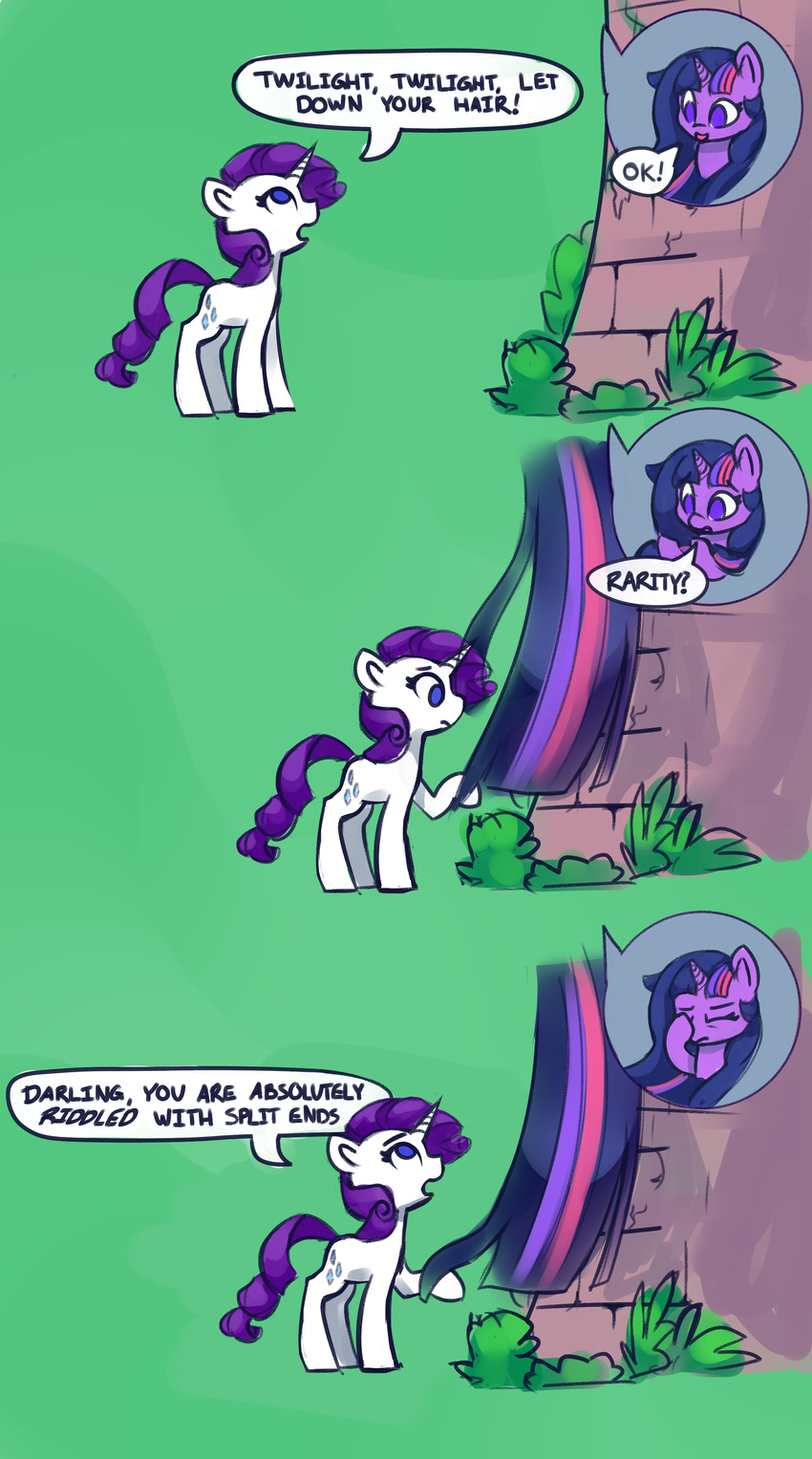2018 comic cutie_mark dialogue duo english_text equine female feral friendship_is_magic green_background hair horn lilfunkman long_hair mammal my_little_pony rarity_(mlp) simple_background text twilight_sparkle_(mlp) unicorn