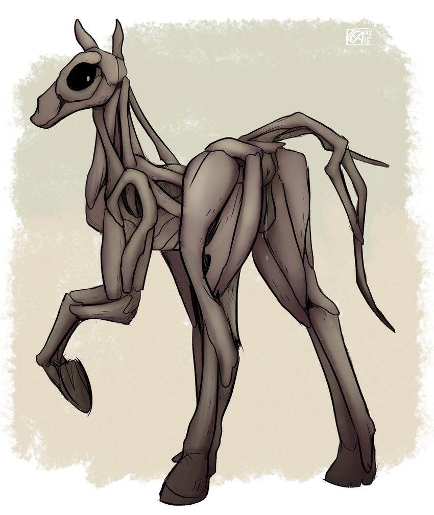 2018 animal_genitalia anus equine female feral kea_(artist) mammal monster nude pussy scp-805 scp_foundation solo standing tree