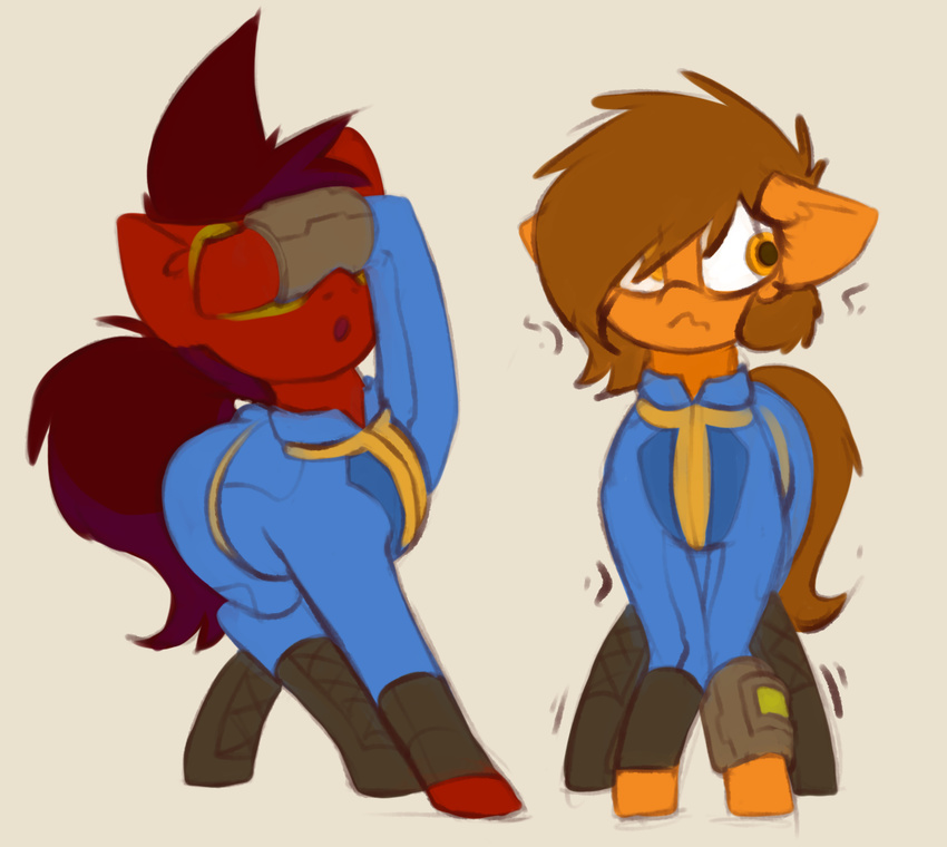 equine fallout fan_character horse mammal mars_miner marsminer my_little_pony pony vault_suit venus_spring video_games