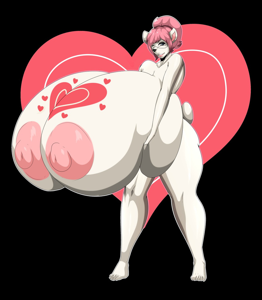 bear big_breasts blossom_(disambiguation) breasts eyewear female glasses holidays huge_breasts hyper hyper_breasts mammal milk mother oppaioppaioppai parent pink_hear polar_bear valentine's_day