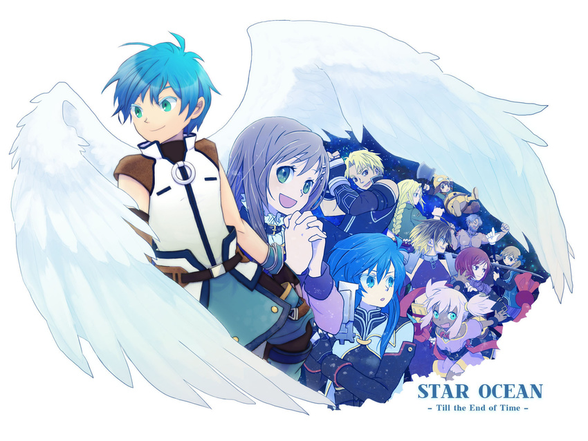 albel_nox andante_x braid breasts cliff_fittir coat commentary_request dress everyone fayt_leingod highres long_hair maria_traydor mirage_koas multiple_boys multiple_girls nel_zelpher roger_s_huxley short_hair single_braid sophia_esteed souffle_rosetti star_ocean star_ocean_till_the_end_of_time welch_vineyard