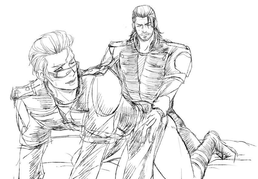 2boys anal beard bottomless final_fantasy_xv gladiolus_amicitia glasses ignis_scientia multiple_boys penetration scar sex thrusting yaoi