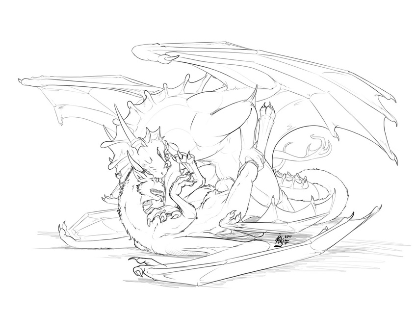 domination dragon female karukuji knot lying male male/female malik missionary_position on_back paws penis pussy scalie sex sketch slit tongue unfinished