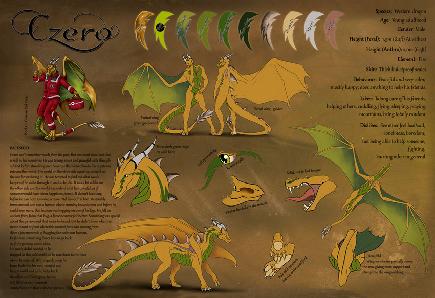 2018 anthro digital_media_(artwork) digitigrade dragon english_text feral male membranous_wings model_sheet natoli nude open_mouth scalie slit solo spines standing teeth text tongue western_dragon wings