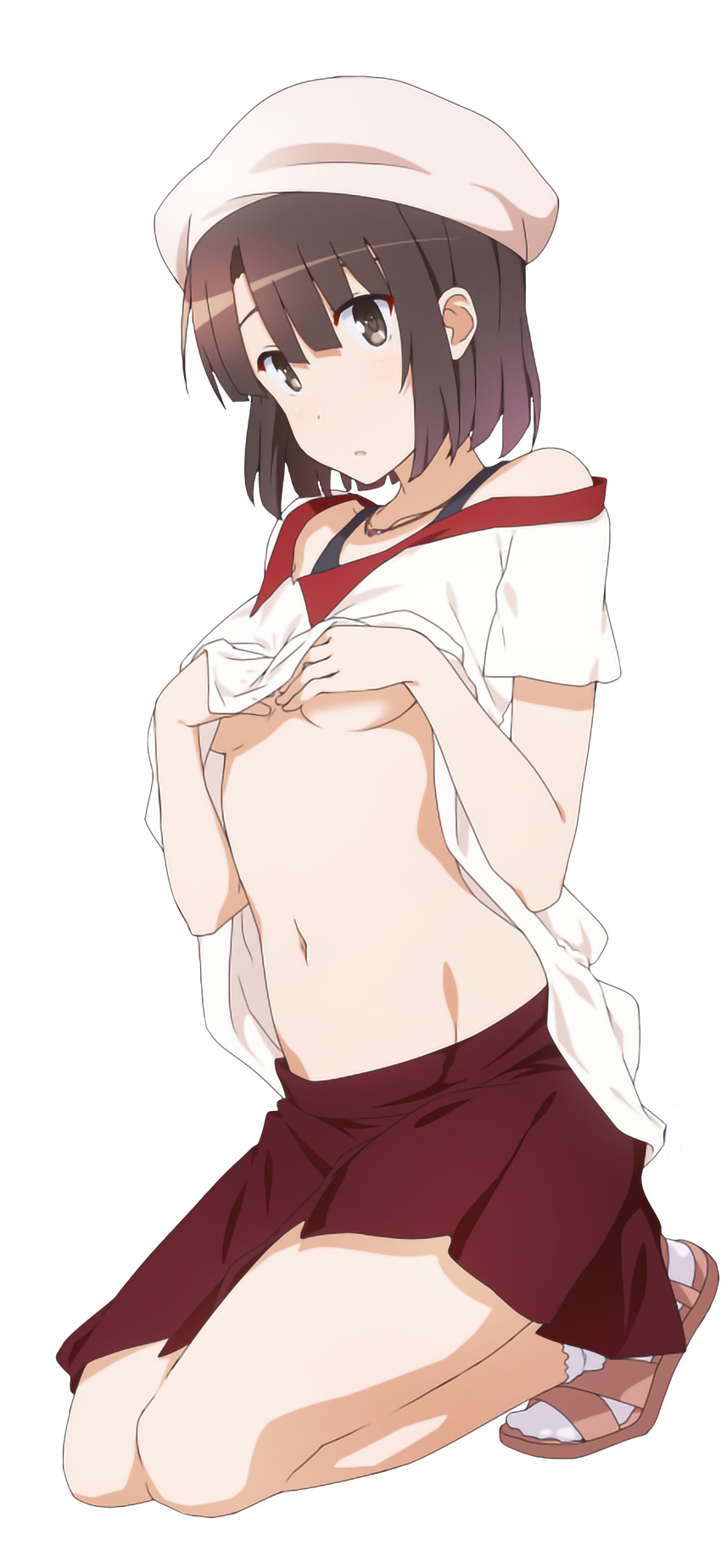 female katou_megumi no_bra saenai_heroine_no_sodatekata shirt_lift toni transparent_png