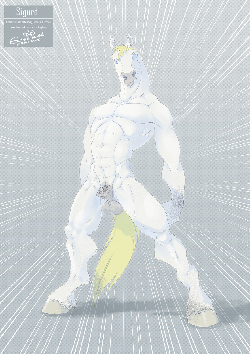 anthro balls equine generalbarcode hi_res horse looking_at_viewer male mammal muscular muscular_male sigurd solo