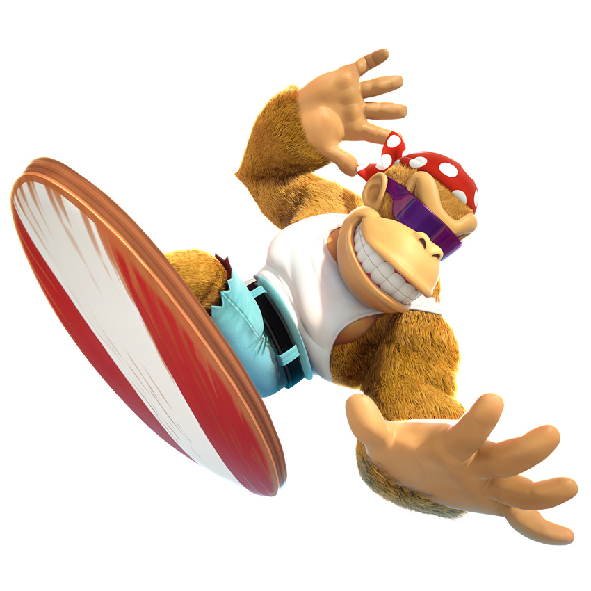 3d_(artwork) absurd_res alpha_channel bandanna clothed clothing digital_media_(artwork) donkey_kong_(series) eyewear fully_clothed funky_kong grin hi_res male mammal nintendo official_art primate shirt shorts simple_background smile solo sunglasses surfboard tank_top transparent_background video_games