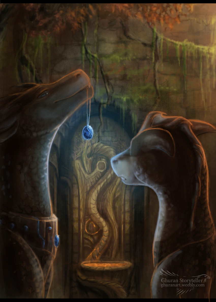 ambiguous_gender black_bars blue_eyes detailed_background digital_media_(artwork) dragon duo feral horn hydlunn