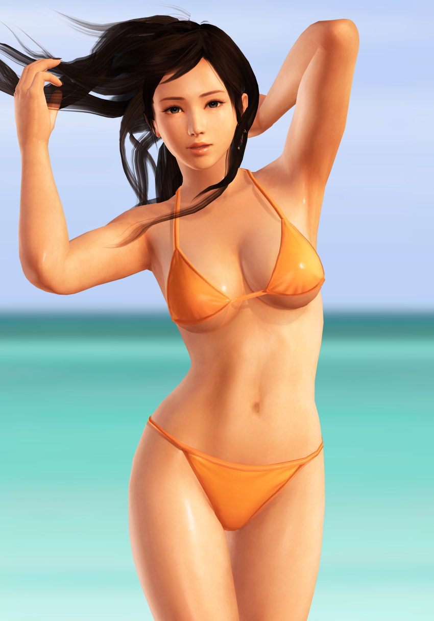 3d bikini dead_or_alive female human kokoro_(doa) radianteld solo swimsuit xps