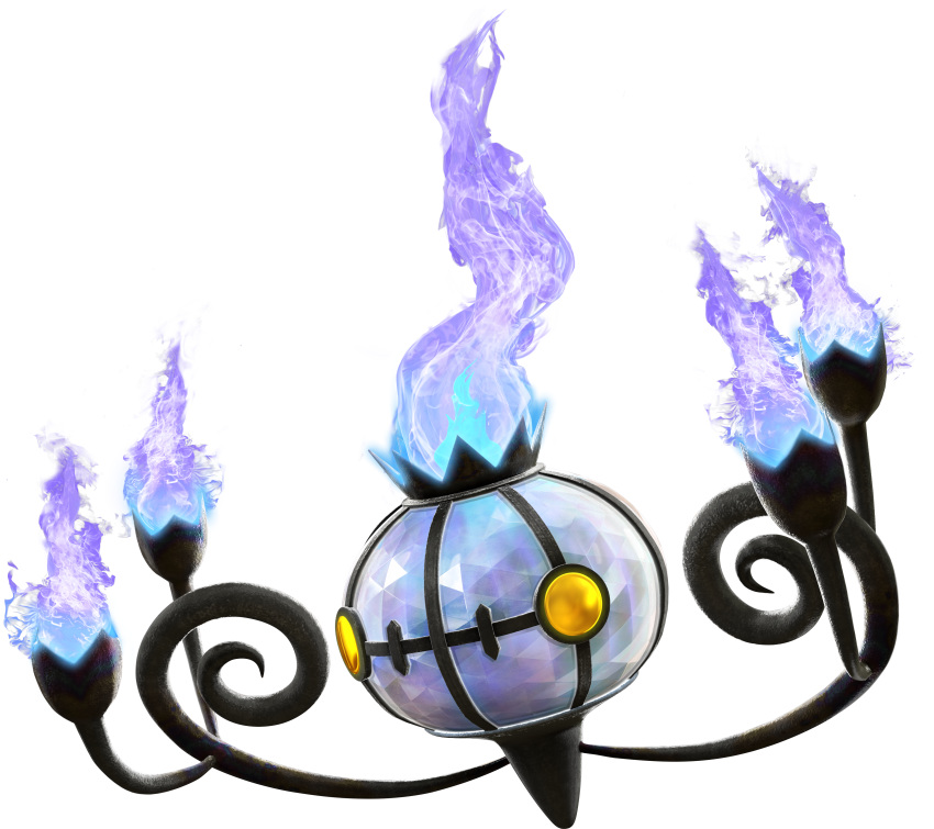 absurd_res ambiguous_gender animate_inanimate chandelure fire glass hi_res nintendo official_art pok&eacute;mon pok&eacute;mon_(species) pokken_tournament solo video_games yellow_eyes