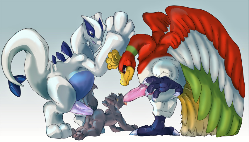 anal avian bird group ho-oh legendary_pok&eacute;mon lugia male male/male moosetracks nintendo oral paws penis pok&eacute;mon pok&eacute;mon_(species) size_difference talons video_games