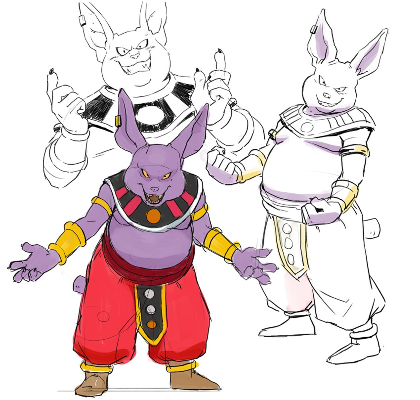 belly cat champa dragon_ball dragon_ball_super feline mammal moobs multiple_images slightly_chubby smile smug stubby_tail
